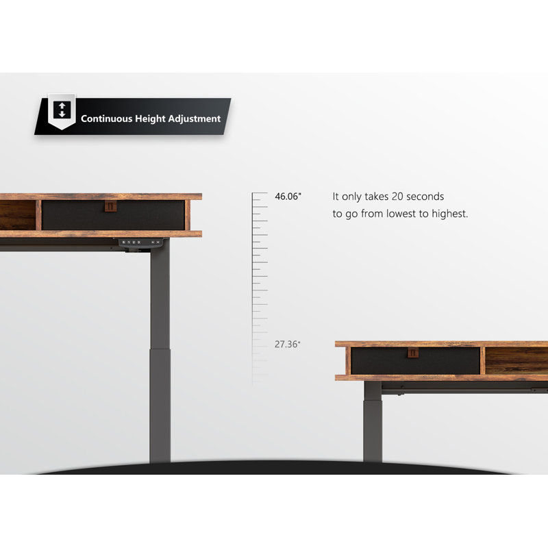 Inbox Zero Fezibo Height Adjustable Standing Desk & Reviews Wayfair